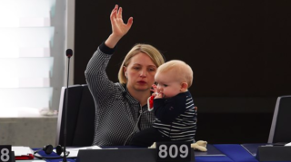 Female MEPs bringing babies to work